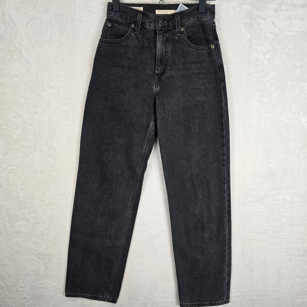 Levi's Premium Denim Dad Jeans Black High Rise Straight Leg W23 L30 Women's
